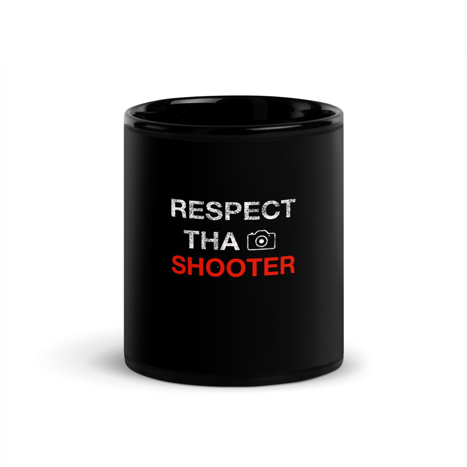 Respect Tha Shooter Black Glossy Mug