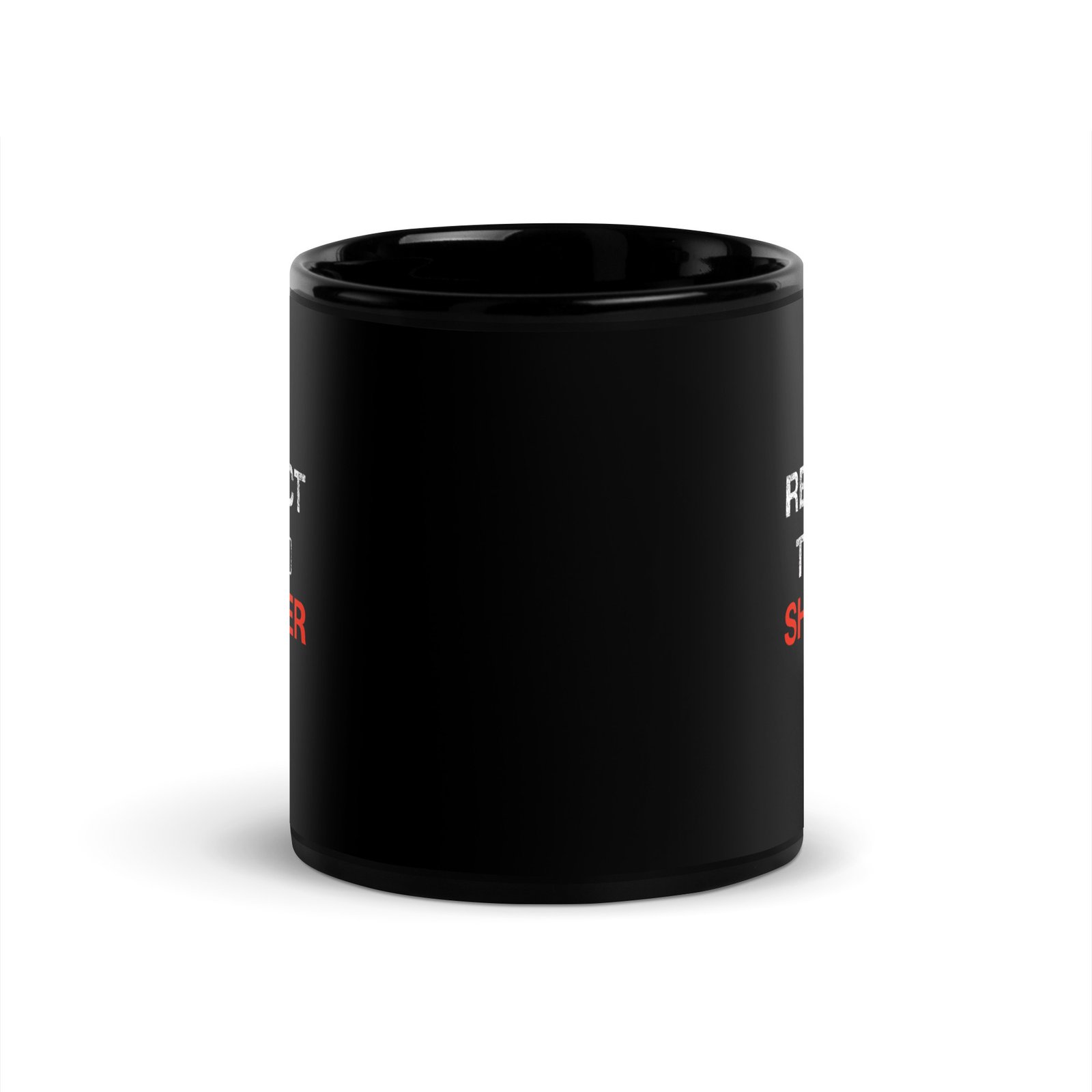 Respect Tha Shooter Black Glossy Mug - Image 4